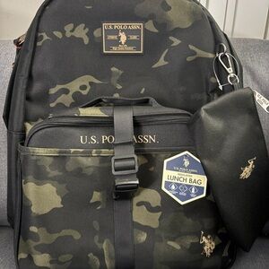 U.S. Polo Assn. Camouflage Black and Green Men's Backpack